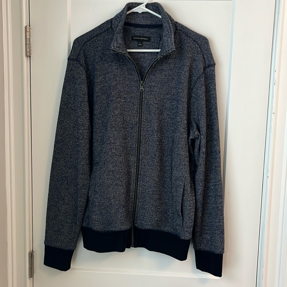 Banana Republic navy zip up sweater